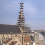 Échaffaudage autour de la flèche
